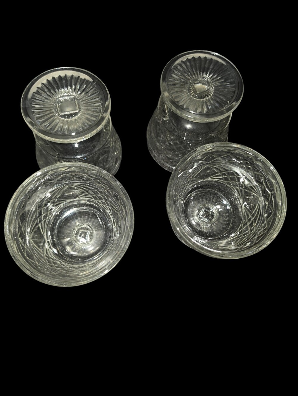 4 Vintage Hazel Atlas "Big Top" peanut butter sherbet glasses from the 1950s.  - Picture 2 of 6